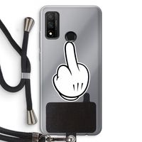 Middle finger black: Huawei P Smart (2020) Transparant Hoesje met koord