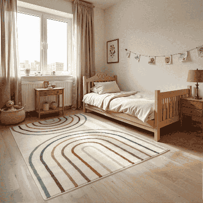 Vloerkleed Kids Double Rainbow 235x160cm - Polypropyleen - Dekbed-Discounter.nl Vloerkleed Kids Double Rainbow 235x160cm - Polypropyleen - Dekbed-Discounter.nl