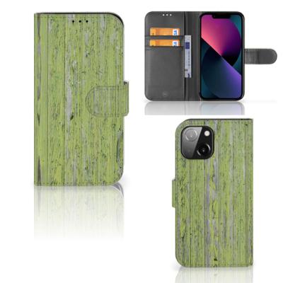 iPhone 13 Mini | Book Style Case | Green Wood | Portemonnee hoesje