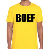 BOEF tekst t-shirt geel heren - thumbnail