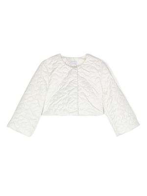 Monnalisa veste matelassée à patch logo - Blanc