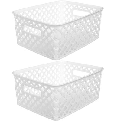 5five Opbergmanden - 2 stuks - 4 liter - Kunststof - Wit