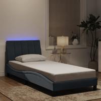 Bedframe met LED zonder matras "Hanko" fluweel donkergrijs 80x200 cm