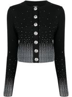 Balmain cardigan à ornements en cristal - Noir