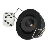 BR0044 LED-inbouwspot kantelbaar 1,5W 2700K excl. driver Zwart