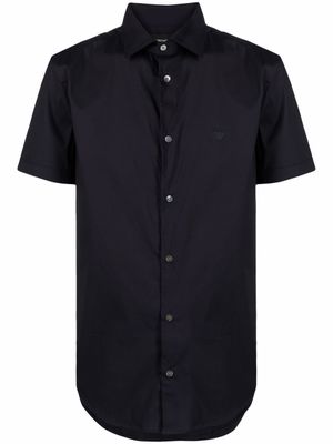 Emporio Armani chemise à logo brodé - Bleu