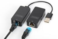 Digitus USB 2.0, Computer, Muis, Netwerk, Laptop, Toetsenbord/muis Adapter [1x USB 2.0 bus A, USB-A 2.0 stekker - 2x RJ45-bus, RJ45-bus 8p8c] DA-70141 20.00 cm