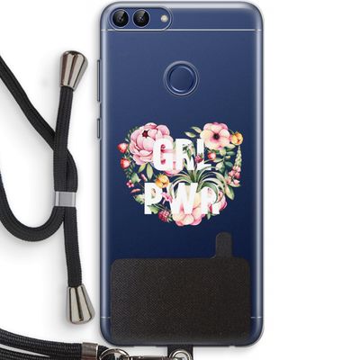 GRL PWR Flower: Huawei P Smart (2018) Transparant Hoesje met koord