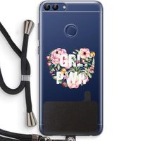GRL PWR Flower: Huawei P Smart (2018) Transparant Hoesje met koord