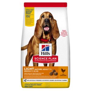 Hill's Mature Adult 7+ Light Medium met kip hondenvoer 2 x 2,5 kg