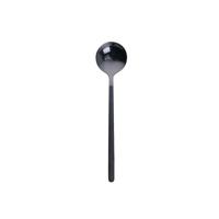 Mini accessoires koffie lepel keuken Dessertspoon dineren ronde vorm koffie roestvrijstaal huis grootte: 17cm (zwart)