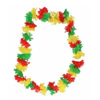 Limburg carnaval gekleurde Hawaii krans - rood/geel/groen - Carnavals accessoires