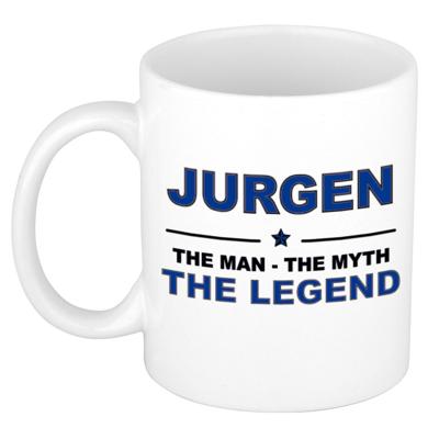 Jurgen cadeau mok - man myth legend - naam koffiemok - 300 ml - collega - vaderdag