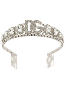 Dolce & Gabbana crystal-embellished tiara headband - Argent