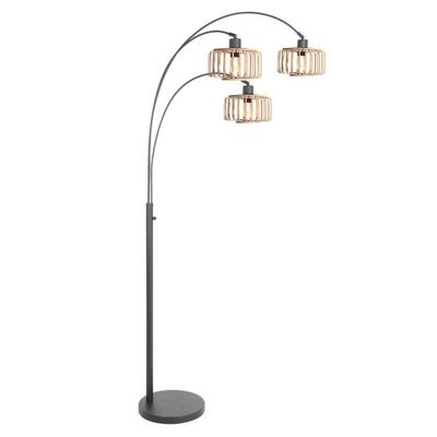 Steinhauer Bamboe vloerlampSparkled Light met zwart - 4148ZW