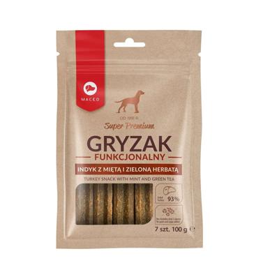 MACED Turkey snack with mint and green tea - hondenkluif - 100g