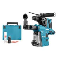 Makita DHR281ZWJ accu combihamer SDS-Plus 2x18V - excl. accu en lader in Mbox met stofafzuigunit