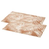 Set van 12x stuks rechthoekige placemats Palm wit linnen mix 45 x 30 cm