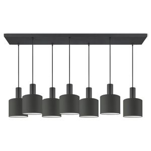 Moderne hanglamp Bling - Antraciet - verlichtingspendel Xxl Bar 7L inclusief lampenkap 20/20/17cm - pendel lengte 150.5 cm - geschikt voor E27 LED lamp - Pendellamp geschikt voor woonkamer, slaapkamer, keuken