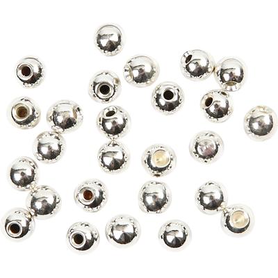 Creativ Company Eindkralen voor memory wire, d 3 mm, gatgrootte 1 mm, verzilverd, 20 stuk/ 1 doos