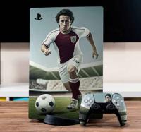 Voetbalspeler gezicht playstation sticker - thumbnail