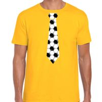 Geel supporter t-shirt voetbal stropdas EK/ WK voor heren