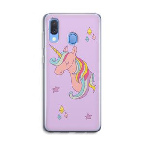 Roze eenhoorn: Samsung Galaxy A40 Transparant Hoesje