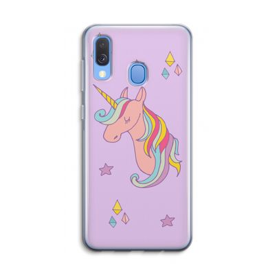 Roze eenhoorn: Samsung Galaxy A40 Transparant Hoesje