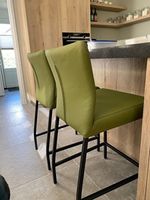 Set van 2 leren barstoelen - groen leer - Echt leer, Modern, ontdek de vele Leersoorten en Kleuren bij ShopX