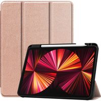 Basey iPad Pro 2021 (11 inch) Hoesje Kunstleer Hoes Case Cover -Rose goud