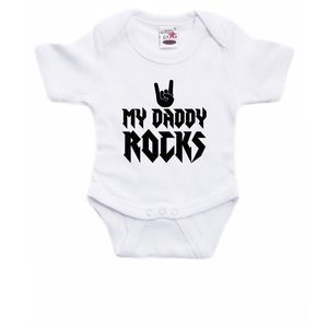 Daddy rocks cadeau baby rompertje wit jongen/meisje