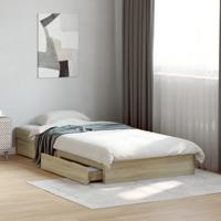Bedframe met lades bewerkt hout sonoma eikenkleurig 90x190 cm