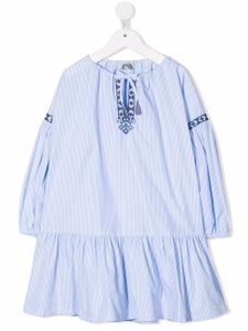 Il Gufo robe caftan à rayures - Bleu