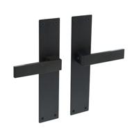 Intersteel deurkruk met schild - Amsterdam - blind - mat zwart - thumbnail