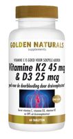 Golden Naturals Vitamine K2 45mcg & D3 25mcg Tabletten - thumbnail