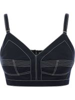 Alexander McQueen haut crop à coutures contrastantes - Bleu - thumbnail