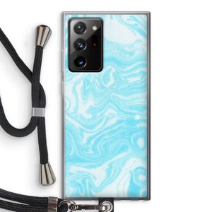 Waterverf blauw: Samsung Galaxy Note 20 Ultra / Note 20 Ultra 5G Transparant Hoesje met koord
