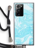 Waterverf blauw: Samsung Galaxy Note 20 Ultra / Note 20 Ultra 5G Transparant Hoesje met koord