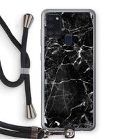 Zwart Marmer 2: Samsung Galaxy A21s Transparant Hoesje met koord Zwart Marmer 2: Samsung Galaxy A21s Transparant Hoesje met koord