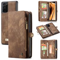 Caseme - vintage 2 in 1 portemonnee hoes - Samsung Galaxy Note 20 - Bruin - thumbnail