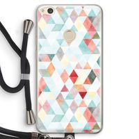 Gekleurde driehoekjes pastel: Huawei Ascend P8 Lite (2017) Transparant Hoesje met koord