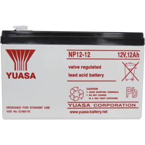 Yuasa NP12-12 Loodaccu 12 V 12 Ah Loodvlies (AGM) (b x h x d) 151 x 98 x 98 mm Kabelschoen 6.35 mm Onderhoudsvrij, VDS-certificering