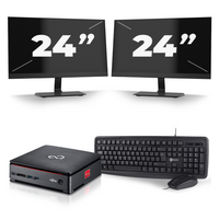 Fujitsu Esprimo Q520 USFF - Intel Core i7-4e Generatie - 16GB RAM - 256GB SSD - Windows 10 + 2x 24 inch Monitor