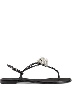Giuseppe Zanotti sandales à ornements en cristal - Noir