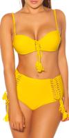 pushup bikini met beugel & verwijderbare bandjes geel - thumbnail