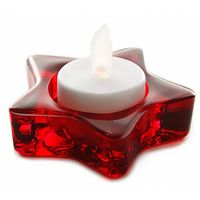 Rode kerstster theelichtjeshouder/kaarsenhouder 8 cm - Waxinelichtjeshouders - thumbnail
