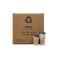 On My Way Recycle doos voor 1.000 koffiebekers incl. rasters & zak (10 stuks)