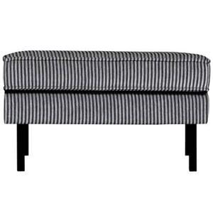 BePureHome hocker op poten Rodeo - Streep - Zwart|Grijs - 45x84x54 cm