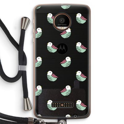 Vogeltjes: Motorola Moto Z Force Transparant Hoesje met koord