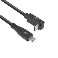 ACT AC7472 USB 3.0 Kabel | 10Gbps 60W USB Type-C® (recht) naar USB Type-C® (haaks boven/beneden) | Zwart | 2 meter ACT AC7472 USB 3.0 Kabel | 10Gbps 60W USB Type-C® (recht) naar USB Type-C® (haaks boven/beneden) | Zwart | 2 meter